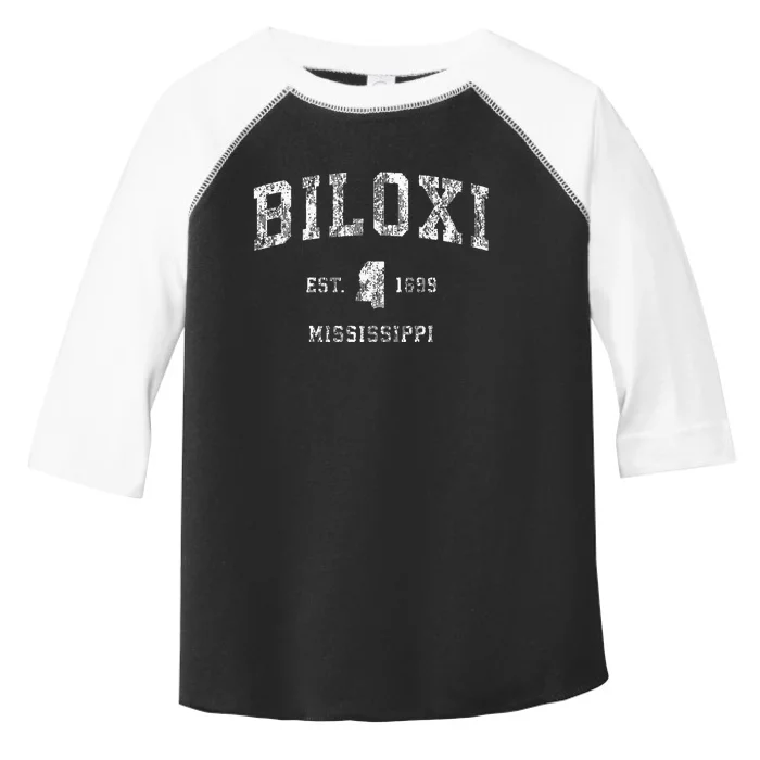 Biloxi Mississippi Ms Vintage Athletic Sports Design Toddler Fine Jersey T-Shirt