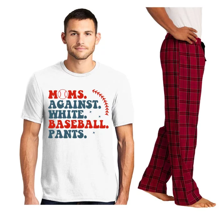 Baseball Mom Moms Against White Baseball Pants Pajama Set