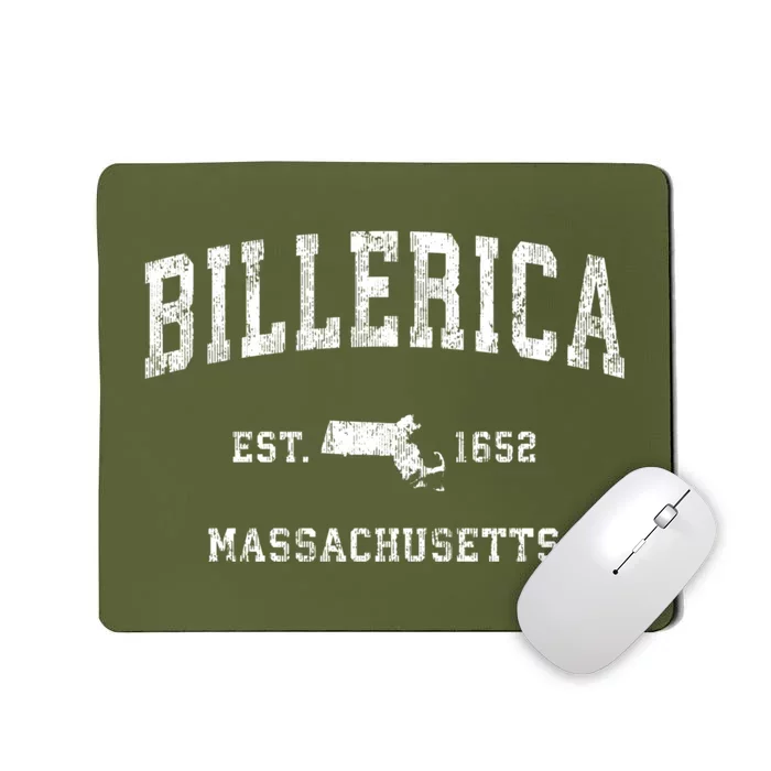 Billerica Massachusetts Ma Vintage Athletic Sports Mousepad