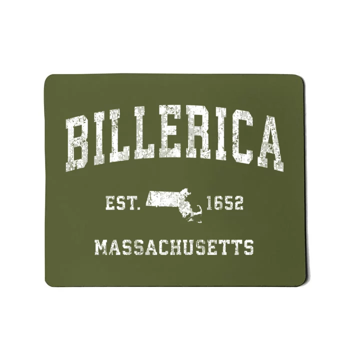 Billerica Massachusetts Ma Vintage Athletic Sports Mousepad