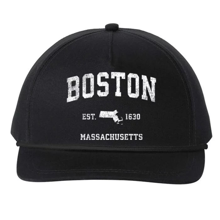 Boston Massachusetts Ma Vintage Sports Snapback Five-Panel Rope Hat