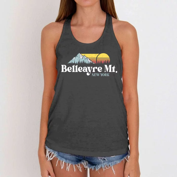 Belleayre Mountain New York Ski Slope Lift Snowboard Hiking Cool Gift Women's Knotted Racerback Tank