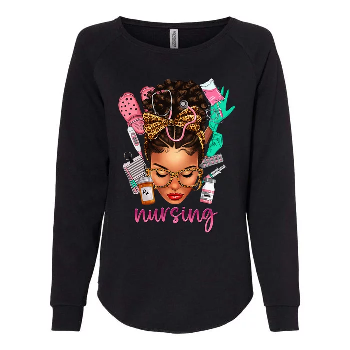 Black Melanin Nurse Black History Month Afro Hair Womens California Wash Sweatshirt