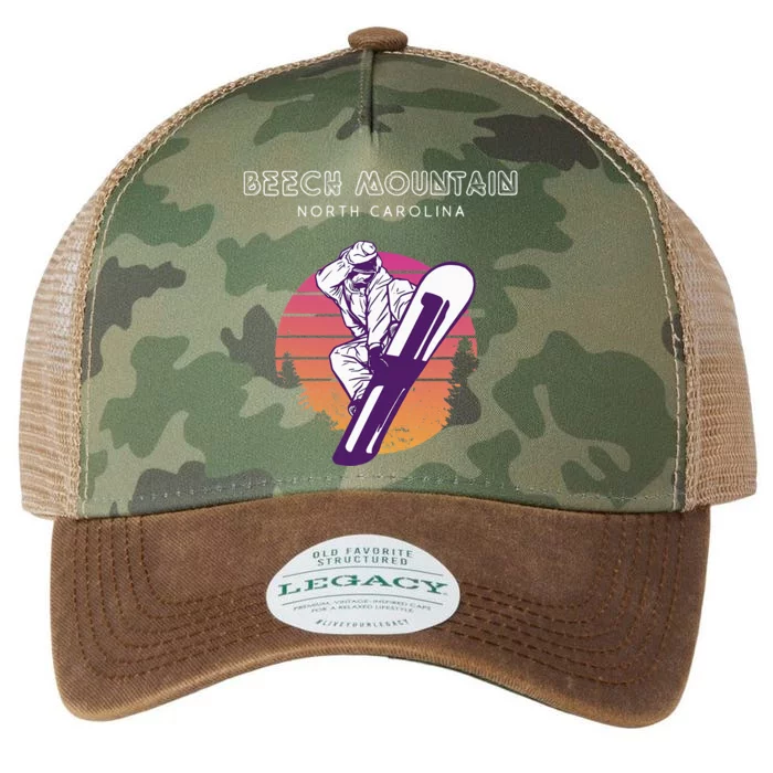 Beech Mountain North Carolina Retro Snowboarder Legacy Tie Dye Trucker Hat