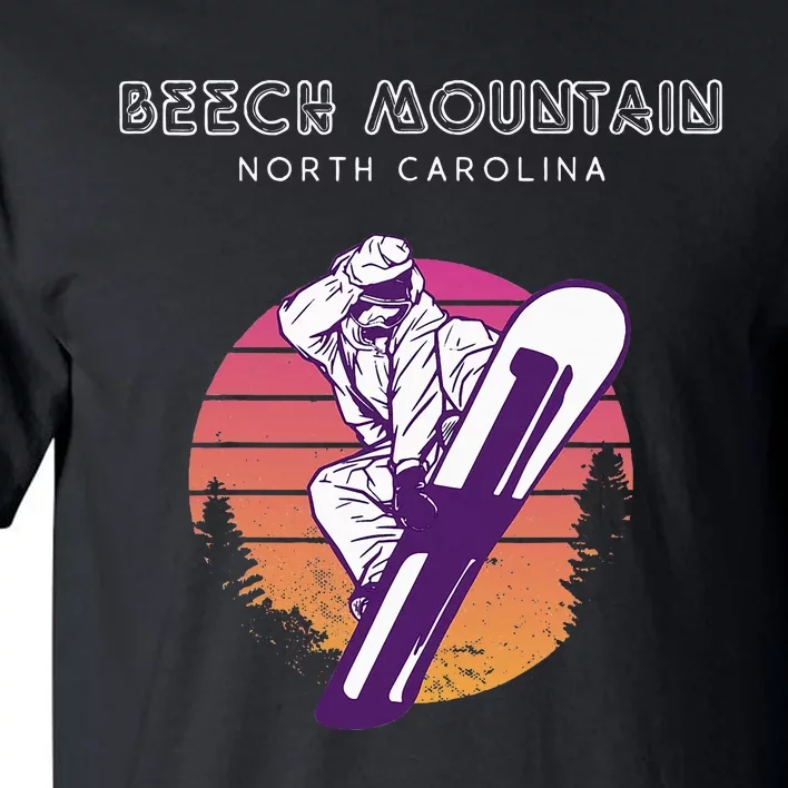 Beech Mountain North Carolina Retro Snowboarder Tall T-Shirt