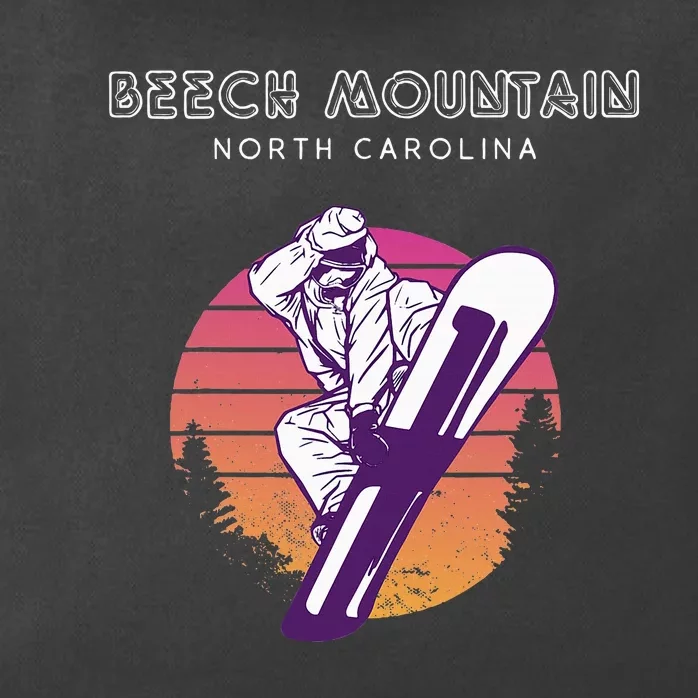 Beech Mountain North Carolina Retro Snowboarder Zip Tote Bag