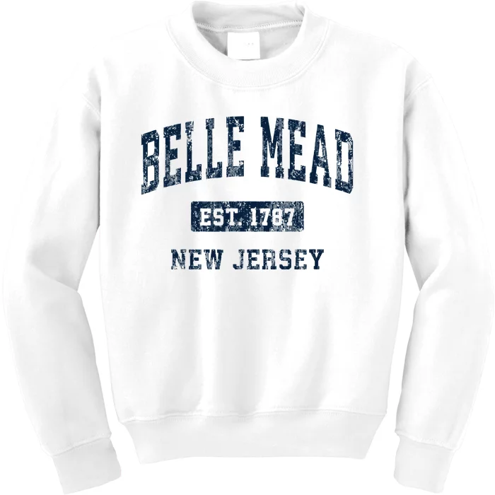 Belle Mead New Jersey Nj Vintage Athletic Sports Design Kids Sweatshirt