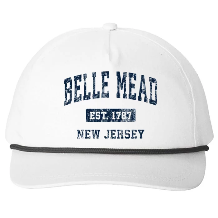 Belle Mead New Jersey Nj Vintage Athletic Sports Design Snapback Five-Panel Rope Hat