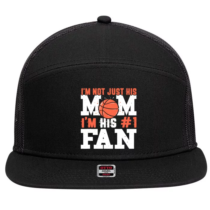 Basketball Mother Number 1 Fan - Basketball Mom 7 Panel Mesh Trucker Snapback Hat