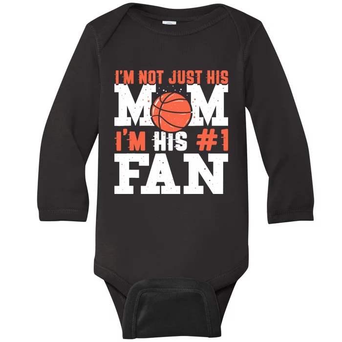 Basketball Mother Number 1 Fan - Basketball Mom Baby Long Sleeve Bodysuit