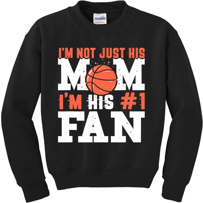 Basketball Mother Number 1 Fan - Basketball Mom Kids Sweatshirt