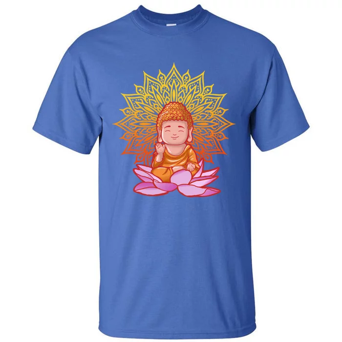 Buddha Monk Namaste Day Smile Happy Laugh Buddhism Gift Tall T-Shirt