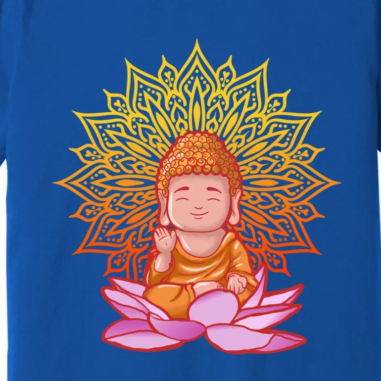 Buddha Monk Namaste Day Smile Happy Laugh Buddhism Gift Premium T-Shirt