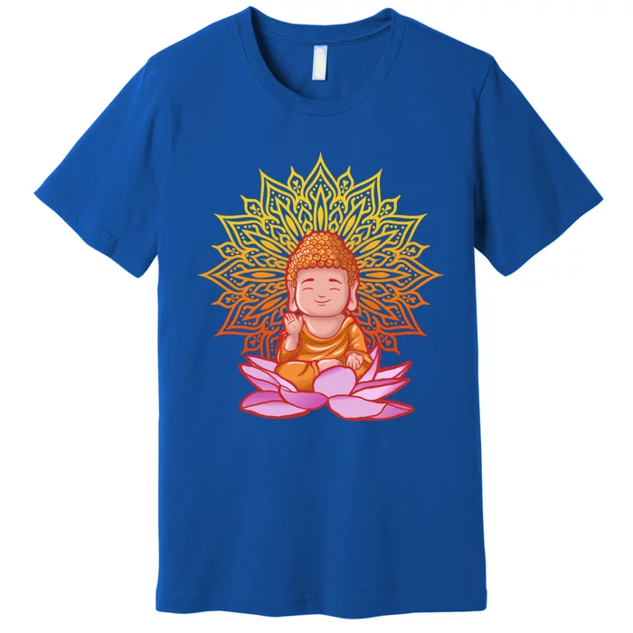 Buddha Monk Namaste Day Smile Happy Laugh Buddhism Gift Premium T-Shirt