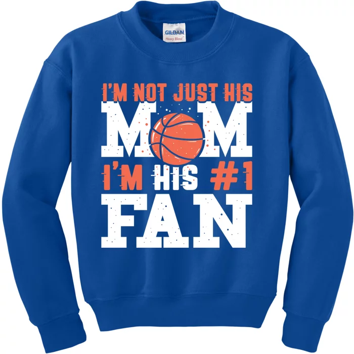 Basketball Mother Number 1 Fan Gift Basketball Mom Cute Gift Kids Sweatshirt