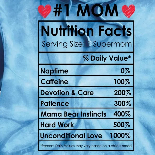 Best Mom Nutrition Facts Tie Dye Hoodie