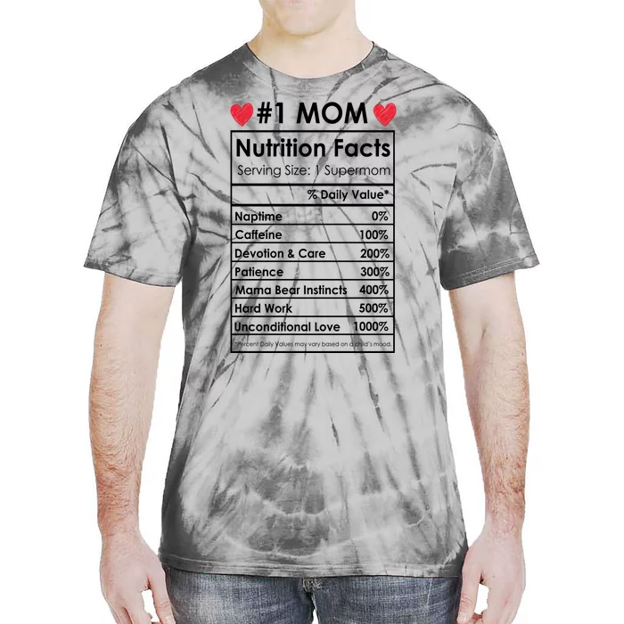 Best Mom Nutrition Facts Tie-Dye T-Shirt