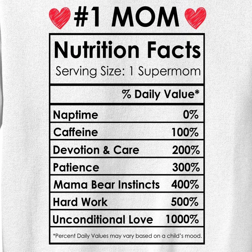 Best Mom Nutrition Facts Sweatshirt