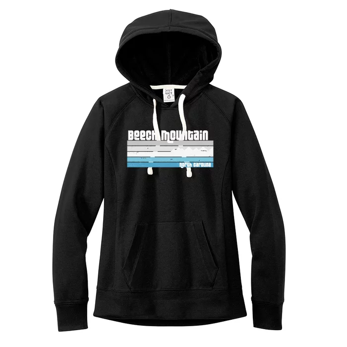 Beech Mountain North Carolina NC Retro Skiing Hiking Women's Fleece Hoodie