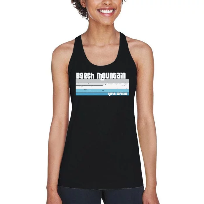 Beech Mountain North Carolina NC Retro Skiing Hiking Women's Racerback Tank