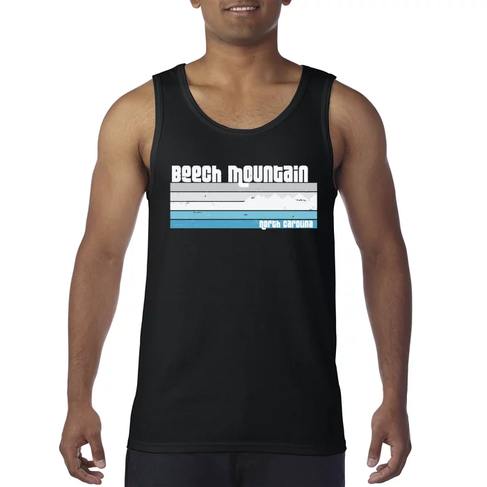 Beech Mountain North Carolina NC Retro Skiing Hiking Tank Top