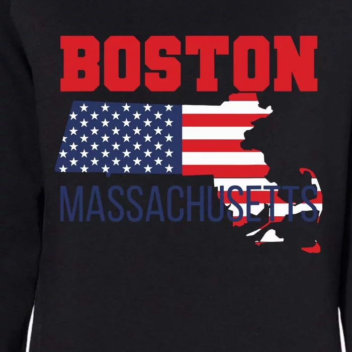 Boston Massachusetts New England Cape Cod Usa Flag Sports Womens California Wash Sweatshirt