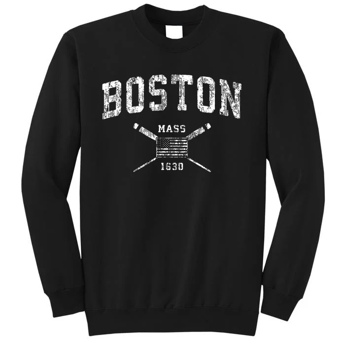 Boston Ma Nautical Vintage Us Flag Tall Sweatshirt