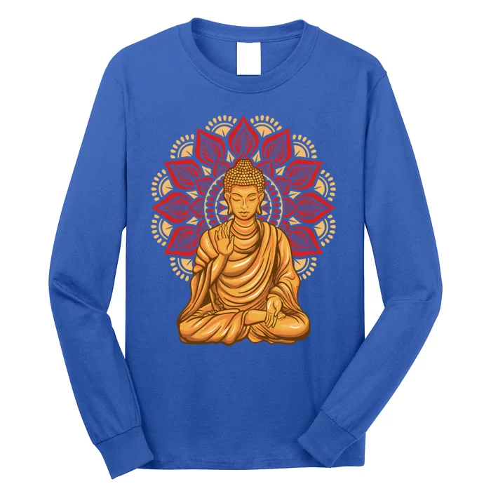 Buddha Monk Namaste Buddha Day Smile Happy Laugh Buddhism Cool Gift Long Sleeve Shirt