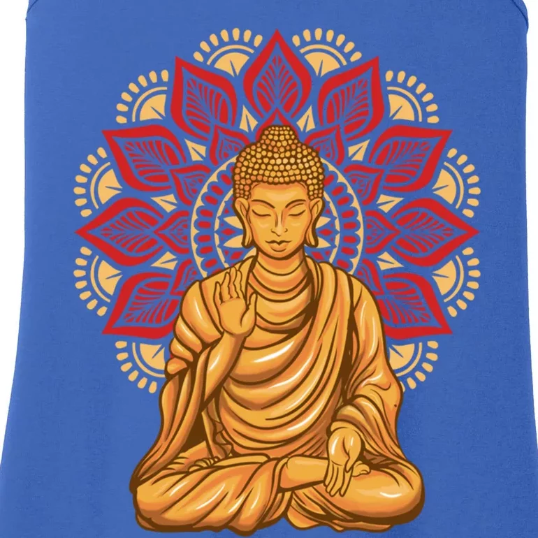 Buddha Monk Namaste Buddha Day Smile Happy Laugh Buddhism Cool Gift Ladies Essential Tank