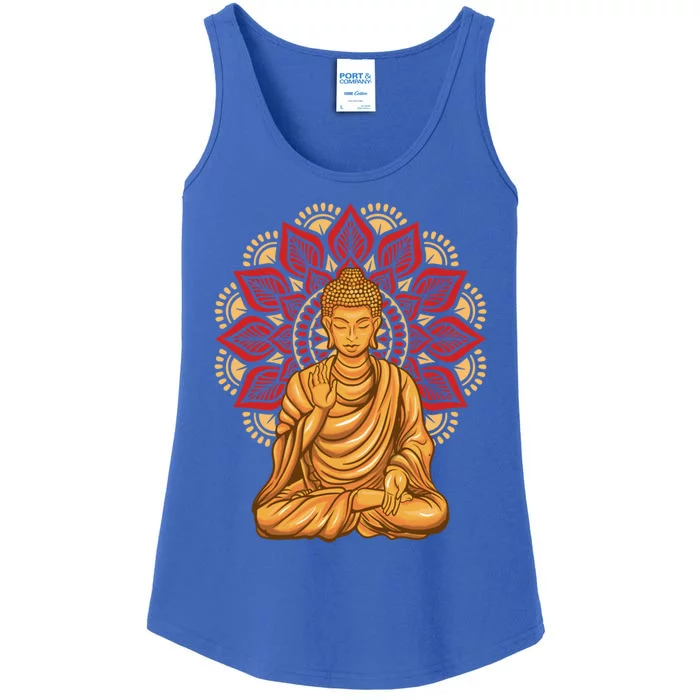 Buddha Monk Namaste Buddha Day Smile Happy Laugh Buddhism Cool Gift Ladies Essential Tank