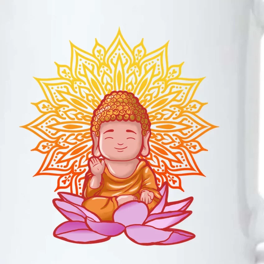 Buddha Monk Namaste Day Smile Happy Laugh Buddhism Gift Black Color Changing Mug