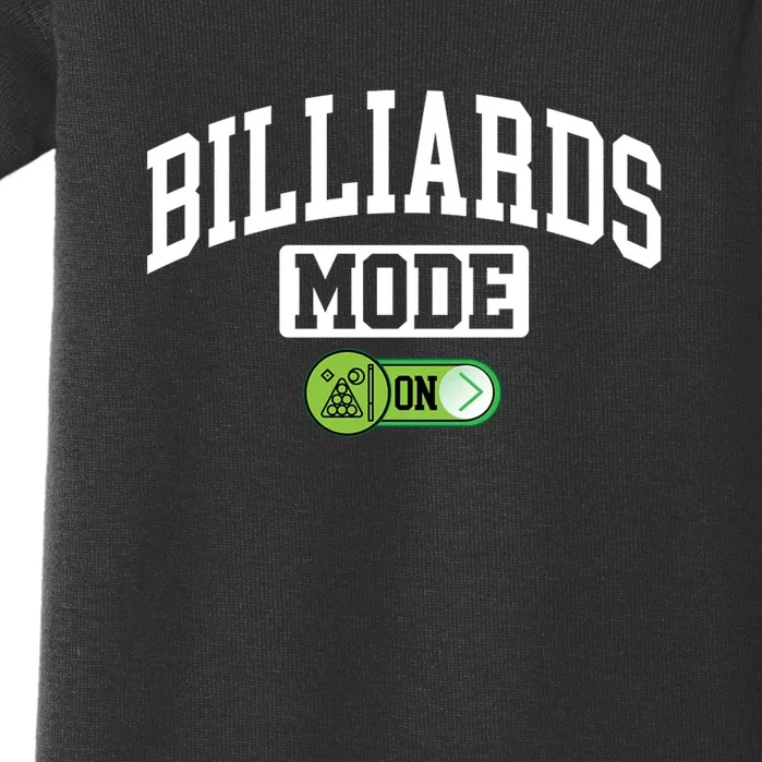 Billiards Mode On Funny Billiard Pool Play Billiards Dad Gift For Father’s Day Baby Bodysuit