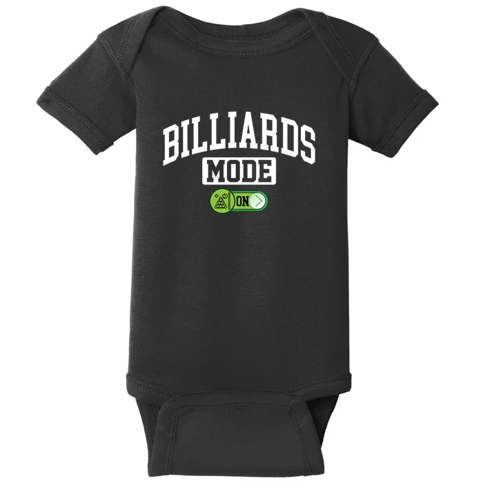 Billiards Mode On Funny Billiard Pool Play Billiards Dad Gift For Father’s Day Baby Bodysuit