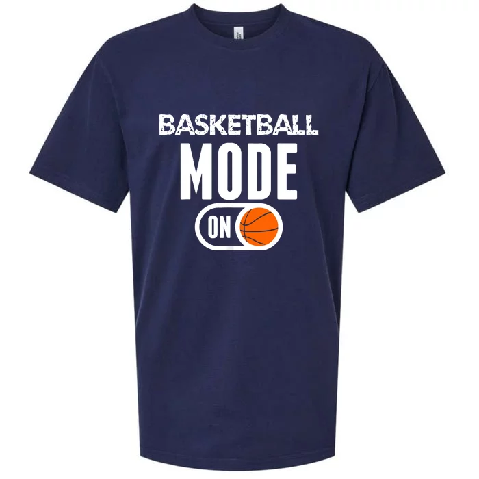 Basketball Mode On Funny Sport Basketball Gift Sueded Cloud Jersey T-Shirt