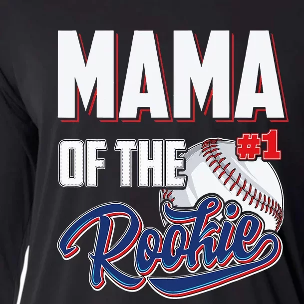 Baseball Mama of Rookie 1 Years old Team 1st Birthday Cooling Performance Long Sleeve Crew