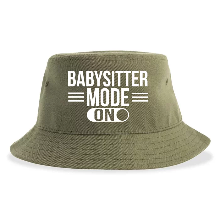 Babysitter Mode On Sitting Sitters Gift Sustainable Bucket Hat