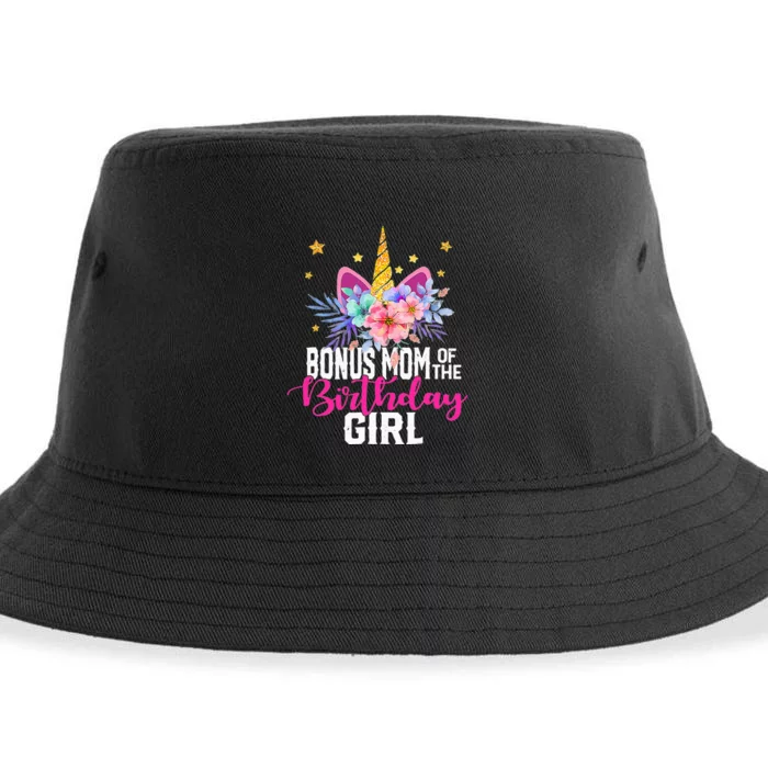 Bonus Mom Of The Birthday Mothers Day Unicorn Birthday Sustainable Bucket Hat