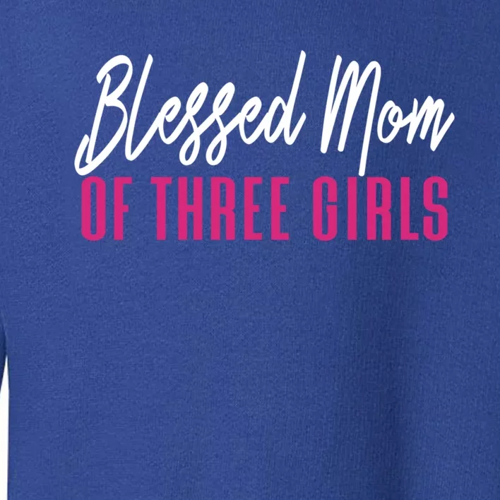 Blessed Mom Of Three Mother Daughter Meaningful Gift Toddler Sweatshirt