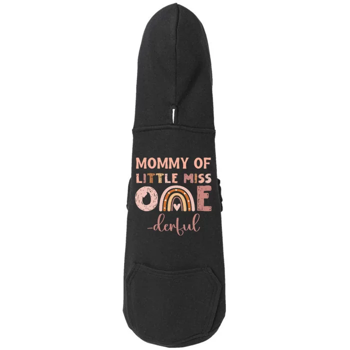 Boho Mommy Of Miss Onederful 1st Birthday Doggie 3-End Fleece Hoodie