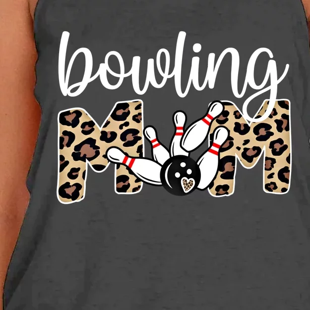 Bowling Mom Of A Bowling Player Mother Bowler Mama Gift Women's Knotted Racerback Tank