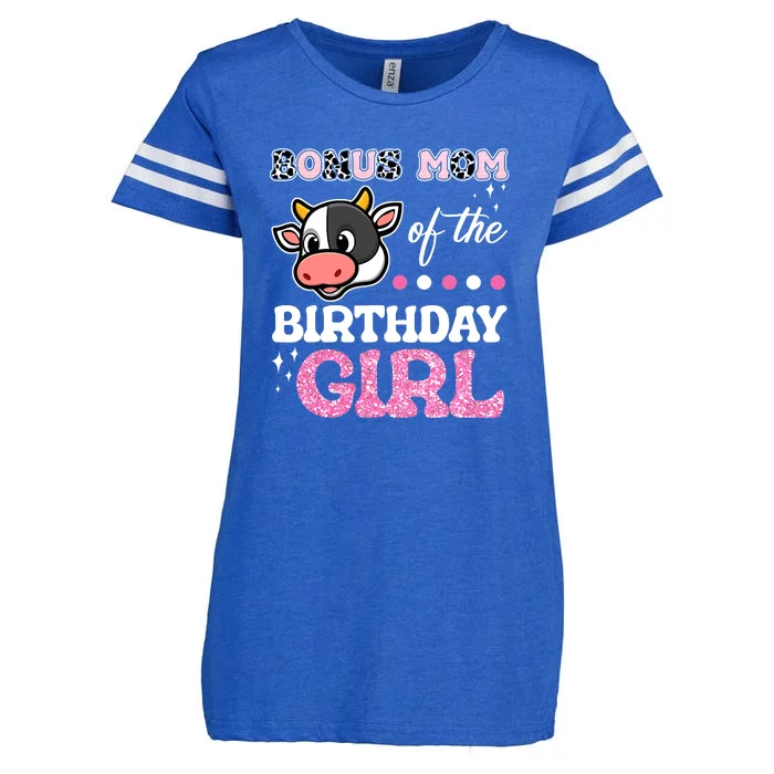 Bonus Mom Of The Birthday Girl Farm Cow Lover Enza Ladies Jersey Football T-Shirt