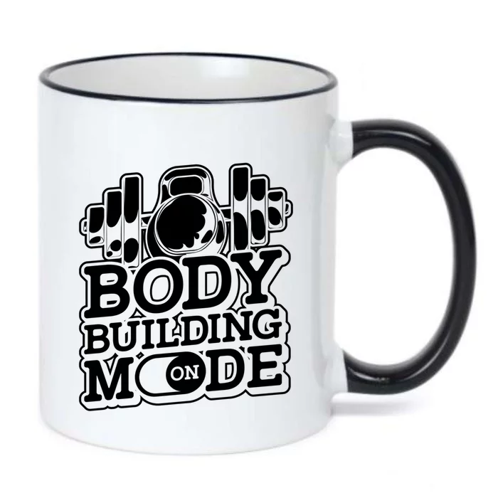 Bodybuilding Mode On Cute Gift Fitness Barbell Workout Bodybuilder Gift Black Color Changing Mug