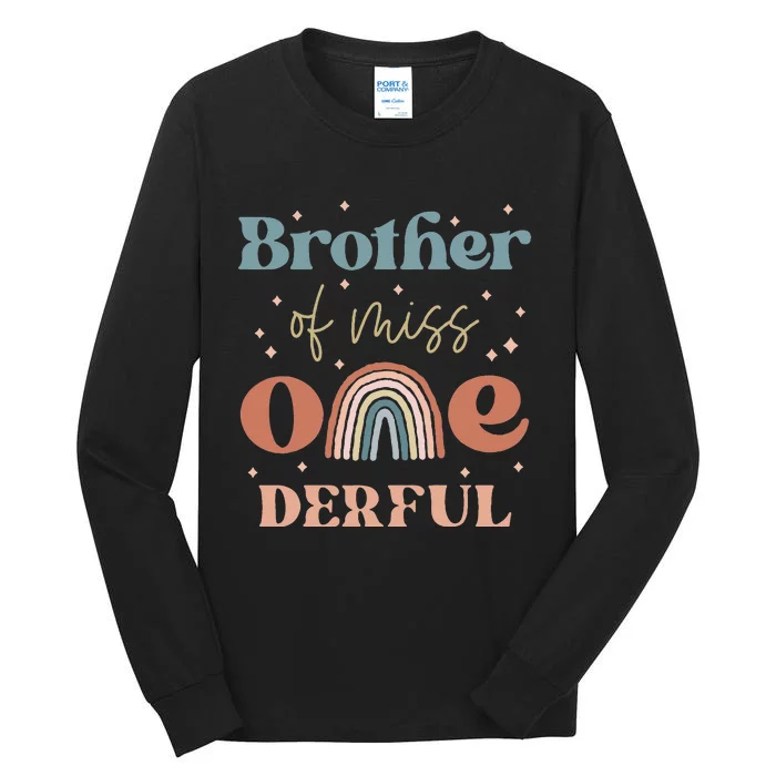 Brother Miss Onederful Boho Rainbow Daughter First Birthday Tall Long Sleeve T-Shirt