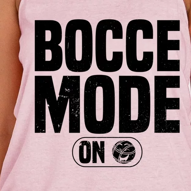 Bocce Mode On Boccia Player Bocce Ball Player Gift Women's Knotted Racerback Tank