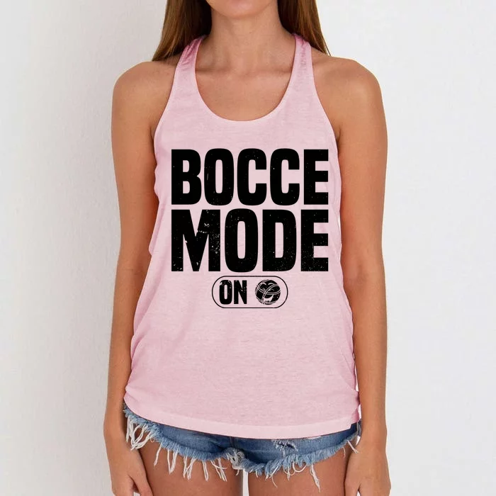 Bocce Mode On Boccia Player Bocce Ball Player Gift Women's Knotted Racerback Tank