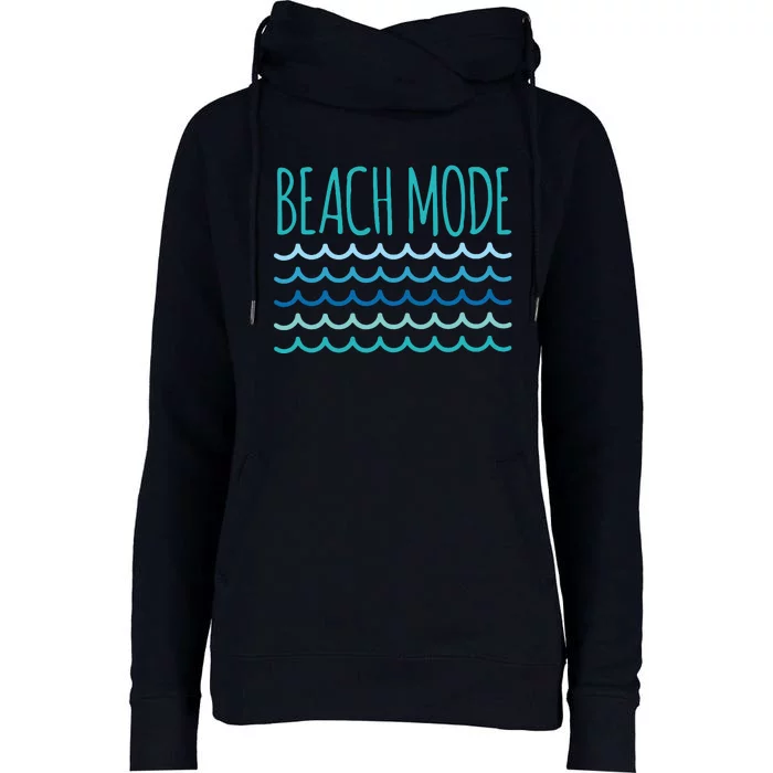 Beach Mode Ocean Wave Womens Funnel Neck Pullover Hood