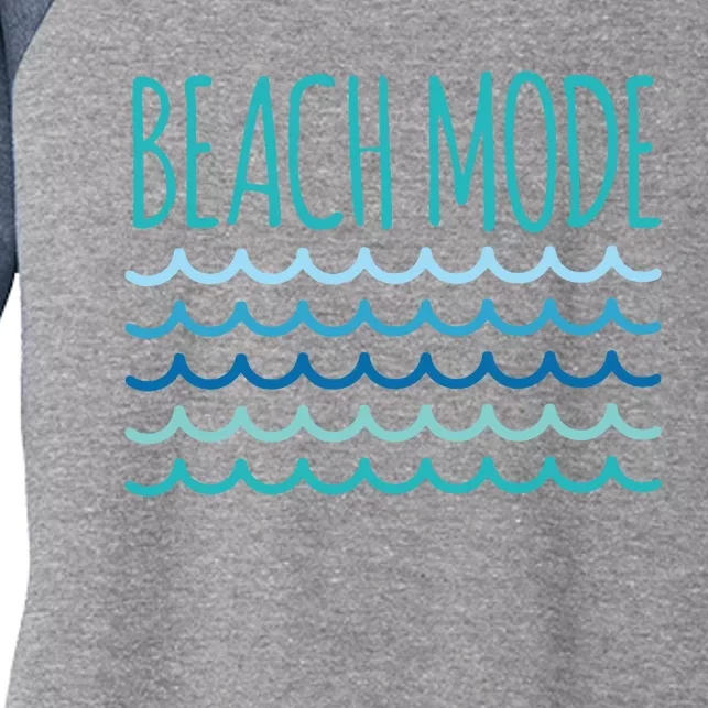 Beach Mode Ocean Wave Women's Tri-Blend 3/4-Sleeve Raglan Shirt