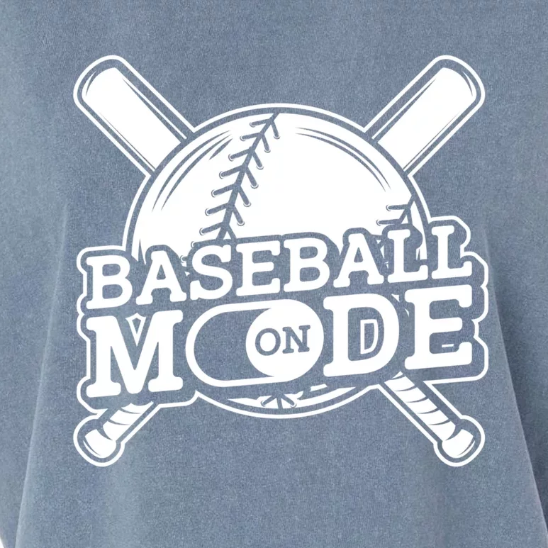 Baseball Mode On Cute Gift Player Fan Bat Pitch Homerun Baseballer Gift Garment-Dyed Women's Muscle Tee