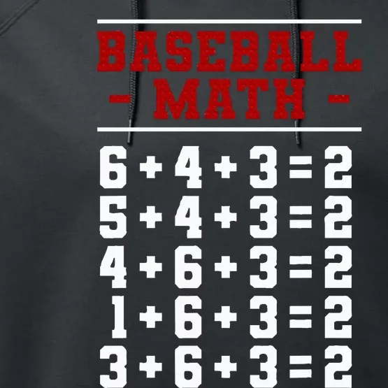 Baseball Math Operation Double Play Mathematician Performance Fleece Hoodie