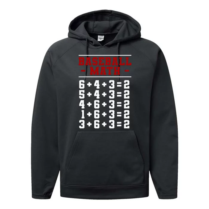 Baseball Math Operation Double Play Mathematician Performance Fleece Hoodie